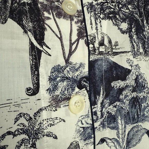 The Cat’s Pajamas Safari Toile Luxe Pima Cotton in Blue Large (current style) - Picture 14 of 16